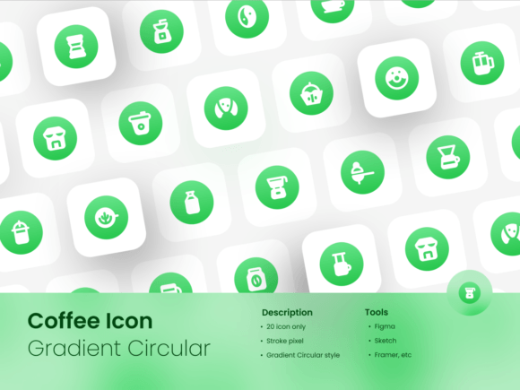 Coffee Icon Set Gradient Circular Filled: A Practical Resource