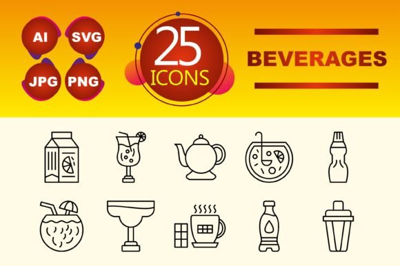 Essential Beverages Icon Sets for Designers