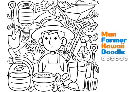 The Man Farmer Kawaii Doodle Line Art Collection: A Workflow Asset for Modern Creators