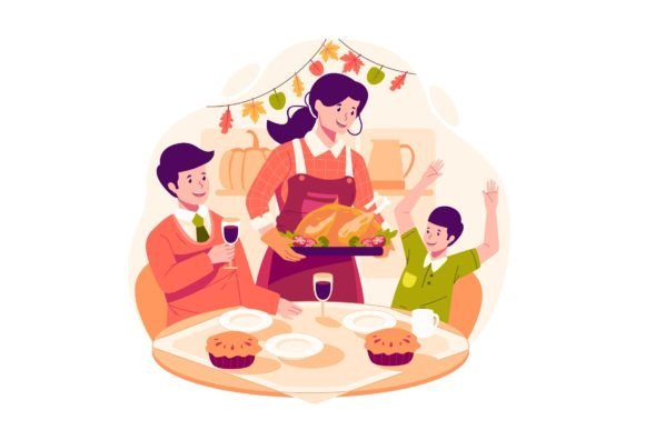 The Power of a Family Thanksgiving Dinner Illustration in Modern Design
