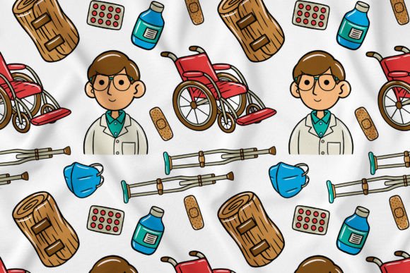 The Strategic Power of Doctor Kawaii Doodle Seamless Pattern 04
