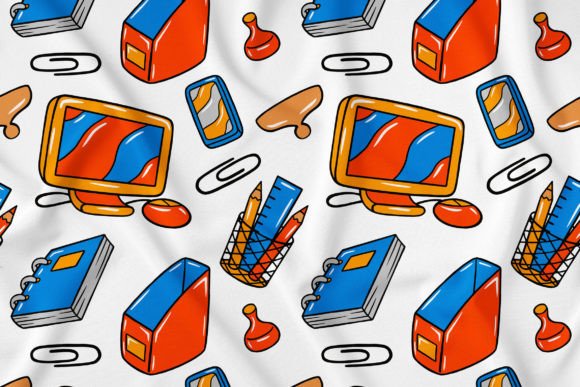Unlocking Creativity with Business Kawaii Doodle Seamless Pattern 3